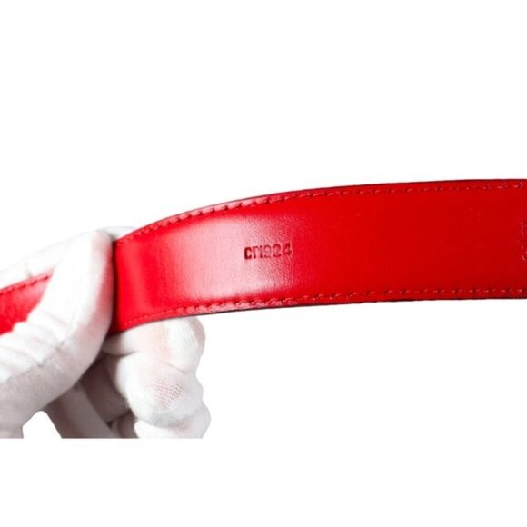 Louis Vuitton 85/34 Red Epi Leather Ceinture Belt Silver Buckle - Picture 6 of 8